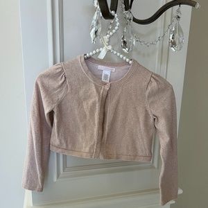 Janie and Jack Girls Cropped Rose Gold Sweater I Size 5 & Size 6